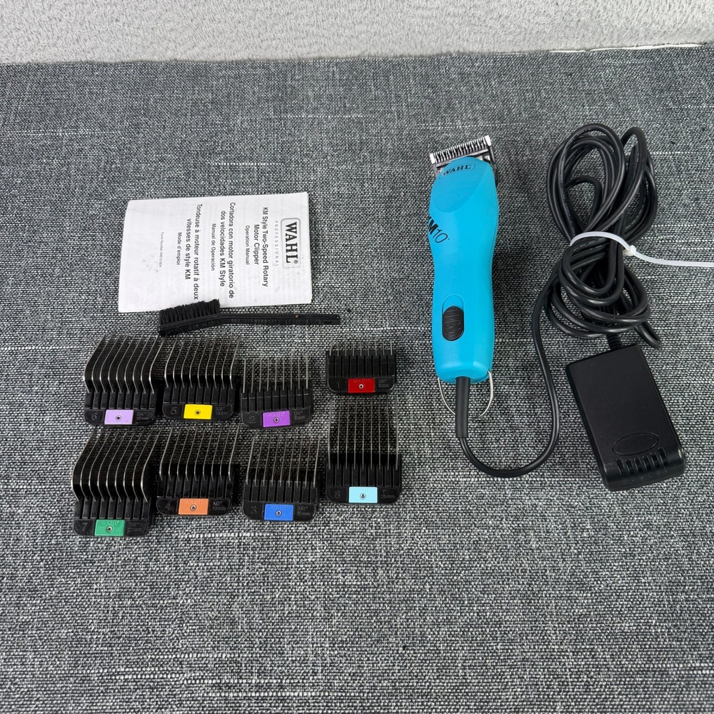 Wahl KM10 Professional Two Speed Animal Clipper Grooming Set Brushless 8 Guards